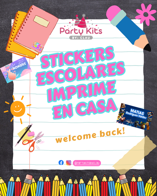 Stickers escolares (Etiquetas escolares) 2025 PARA IMPRIMIR