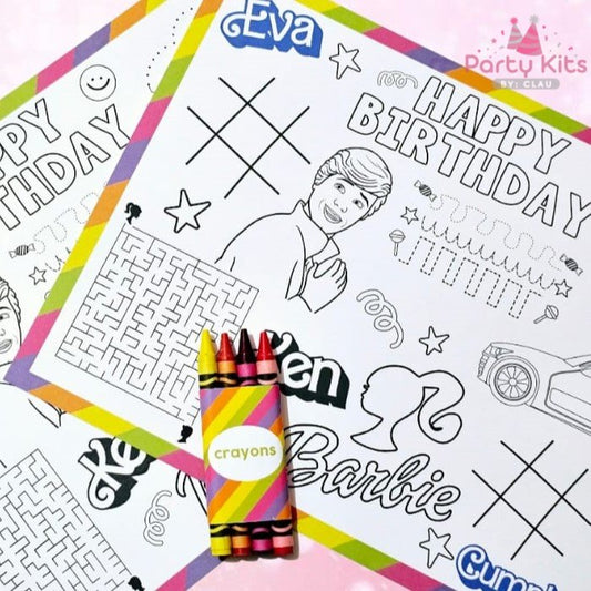 Tapete de actividades con crayones