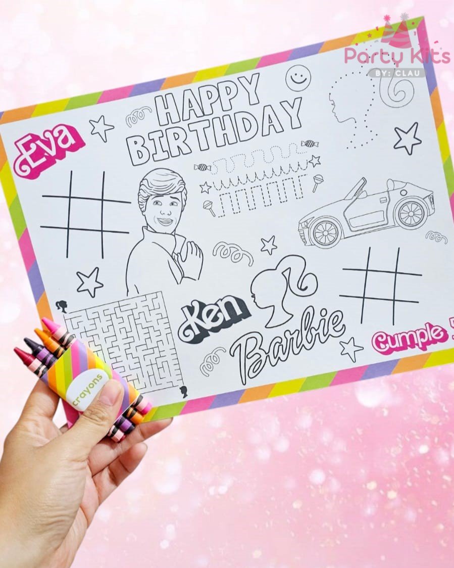 Tapete de actividades con crayones