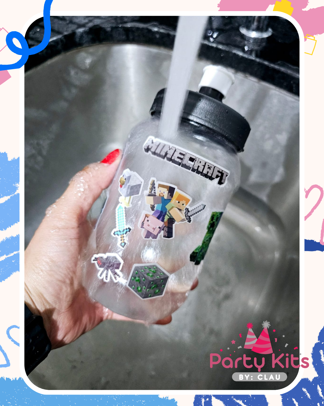 Bote Chupón con planilla de stickers personalizada
