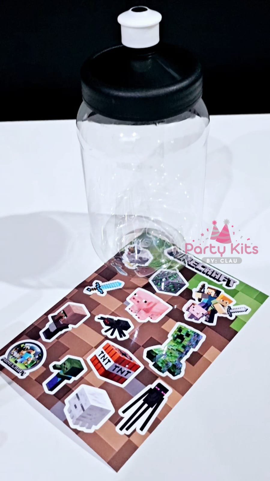 Bote Chupón con planilla de stickers personalizada