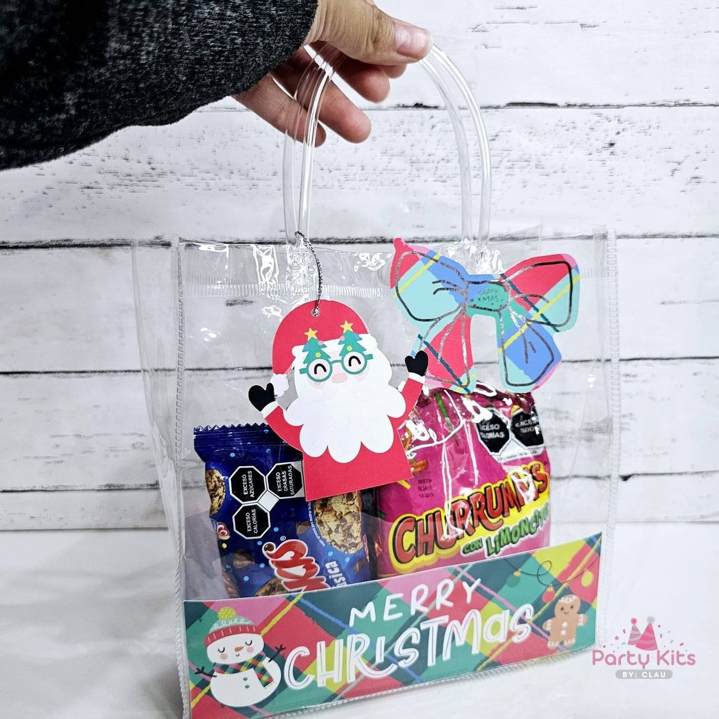 Bolsa de plástico transparente para dulces, Navidad