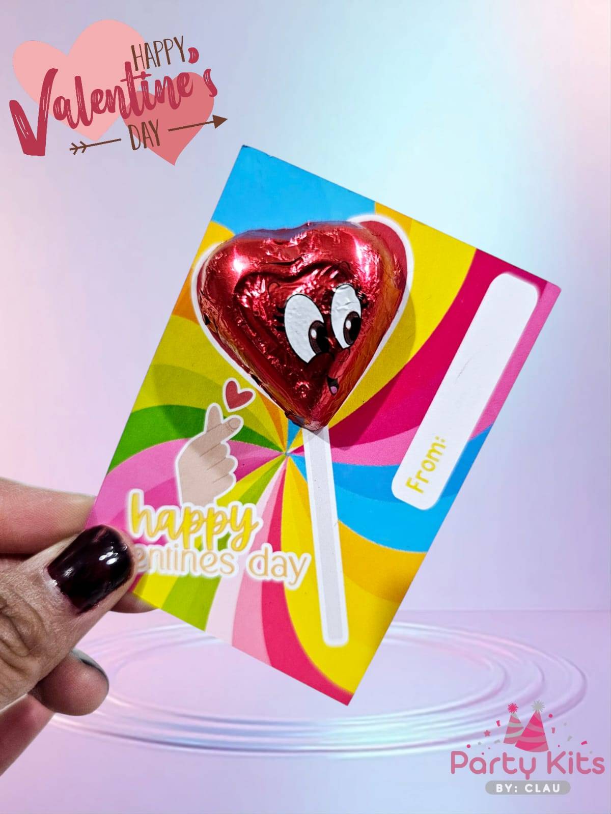 Tarjetas rectangulares porta chocolate corazón