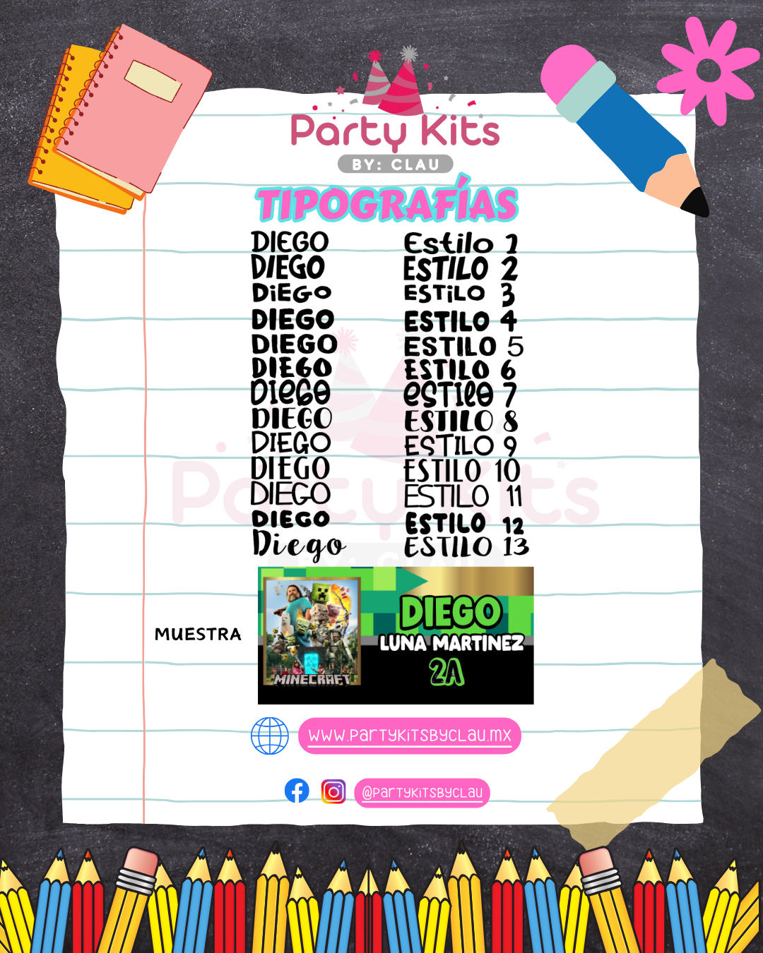 Stickers escolares (Etiquetas escolares) 2025