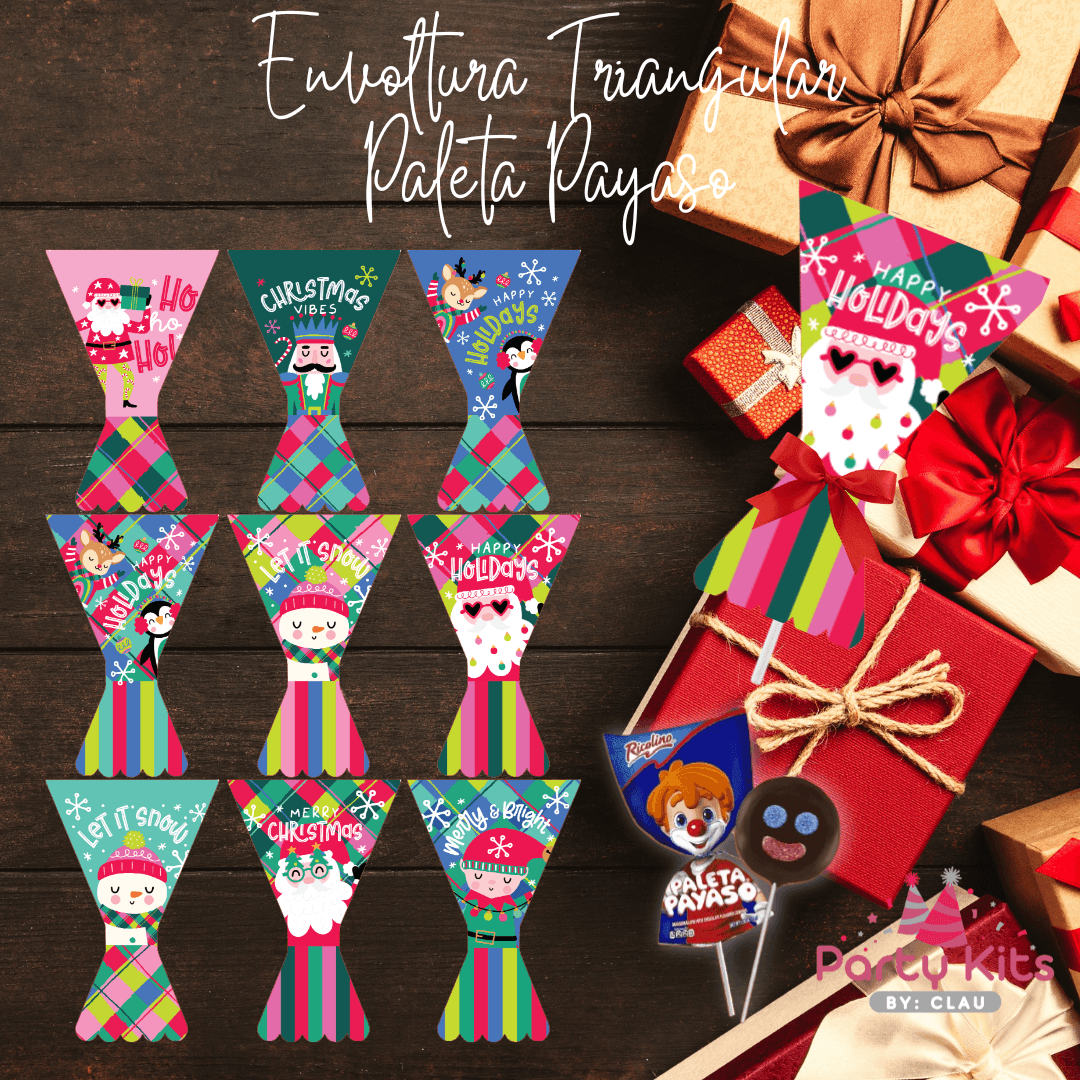 Envoltura Navideña para paleta payaso Mini