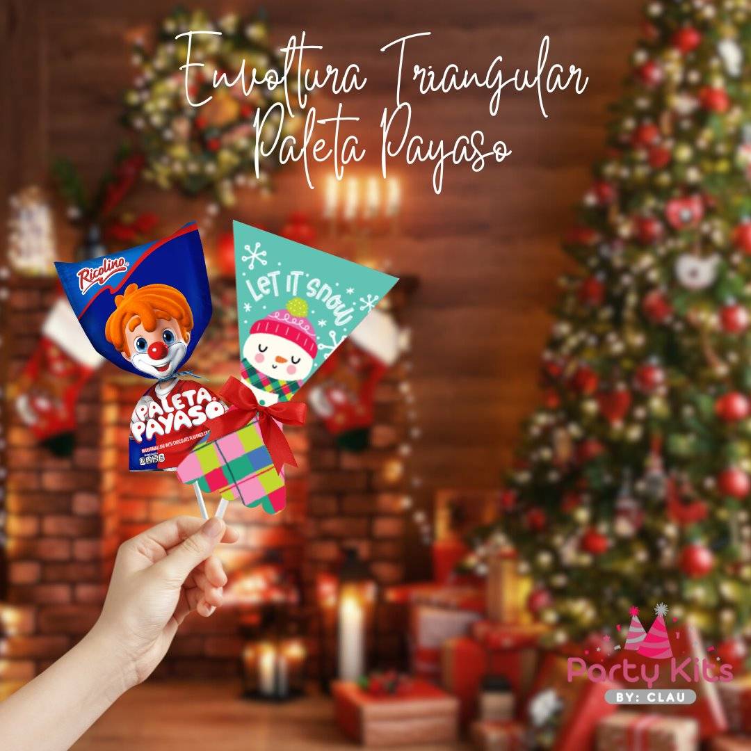 Envoltura Navideña para paleta payaso Mini
