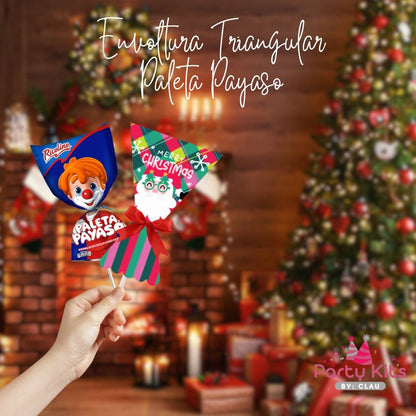 Envoltura Navideña para paleta payaso Mini