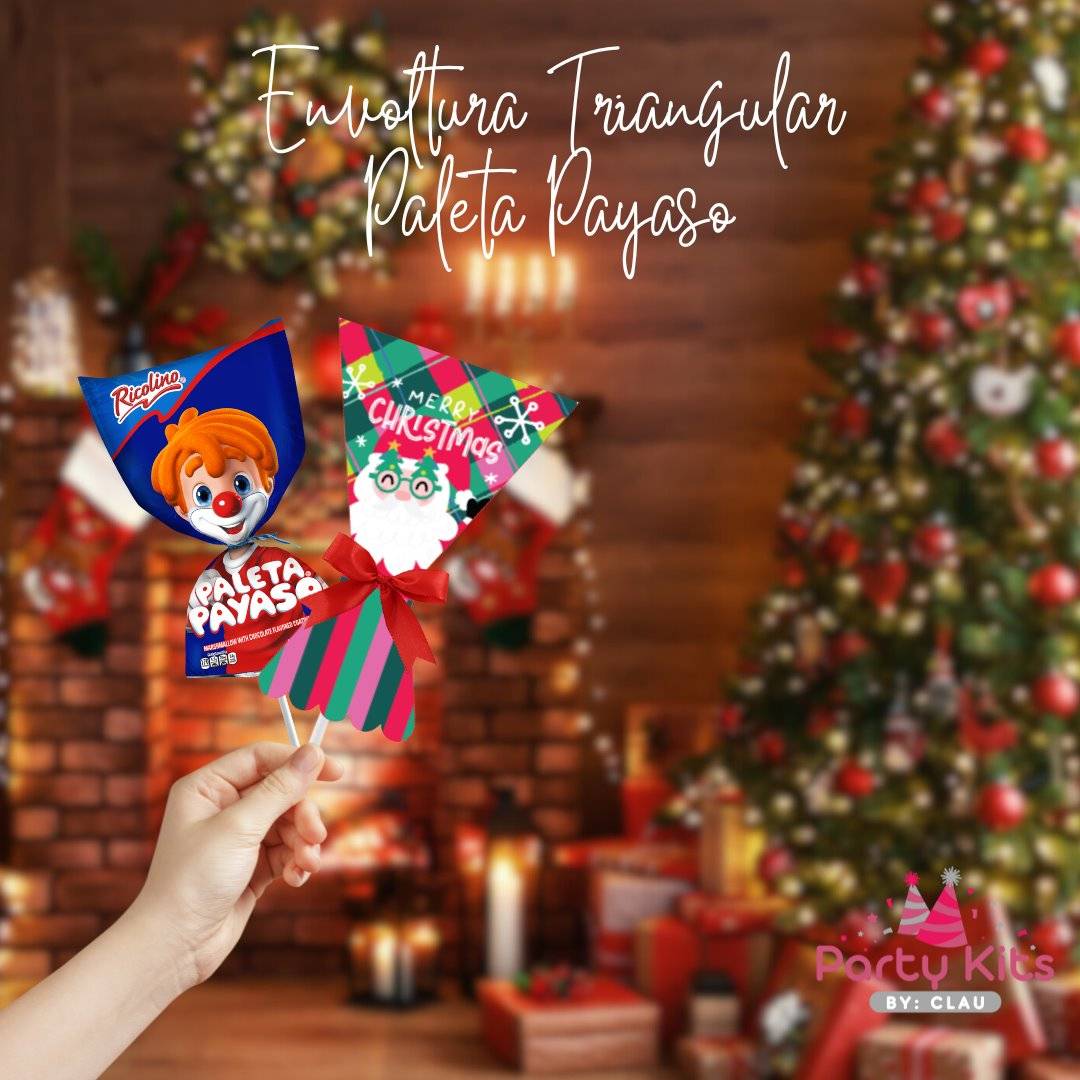Envoltura Navideña para paleta payaso Mini
