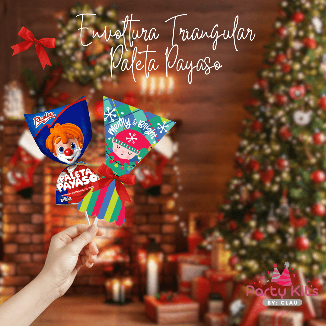 Envoltura Navideña para paleta payaso Mini
