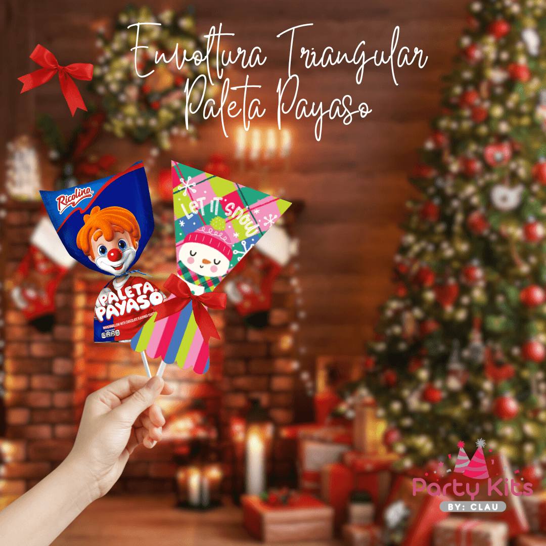 Envoltura Navideña para paleta payaso Mini