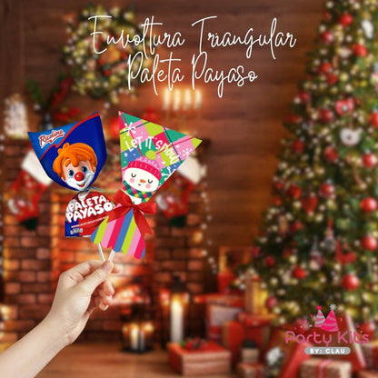 Envoltura Navideña para paleta payaso Mini