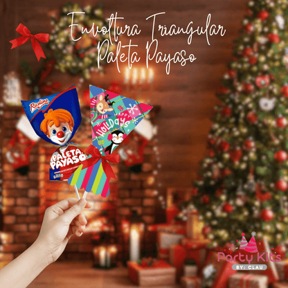 Envoltura Navideña para paleta payaso Mini