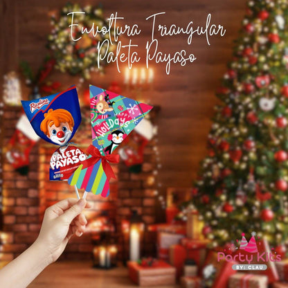 Envoltura Navideña para paleta payaso Mini