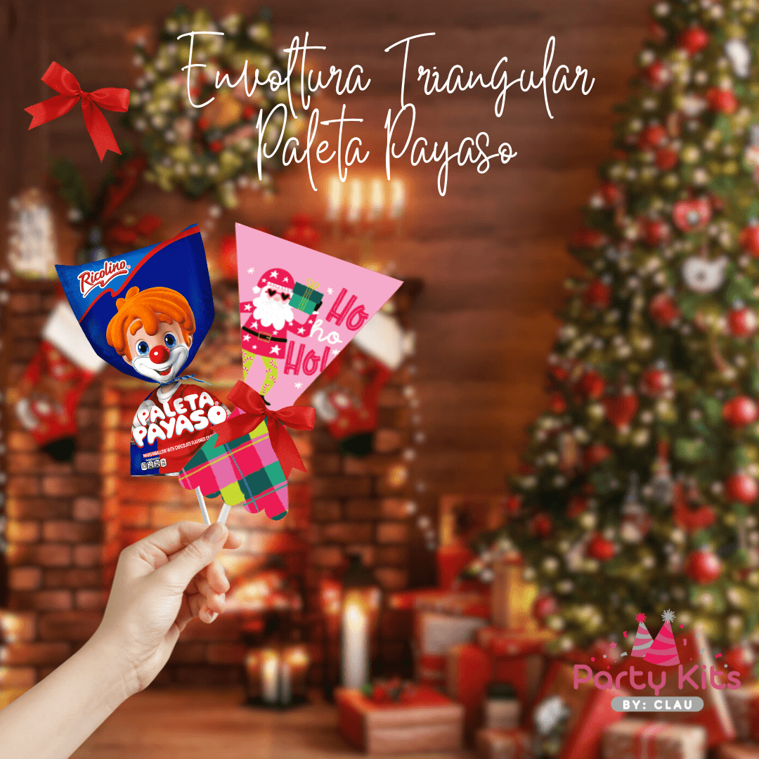 Envoltura Navideña para paleta payaso Mini