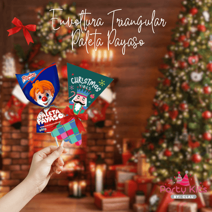 Envoltura Navideña para paleta payaso Mini