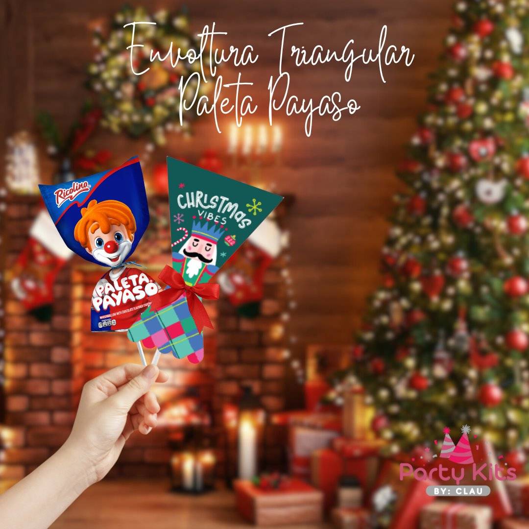 Envoltura Navideña para paleta payaso Mini
