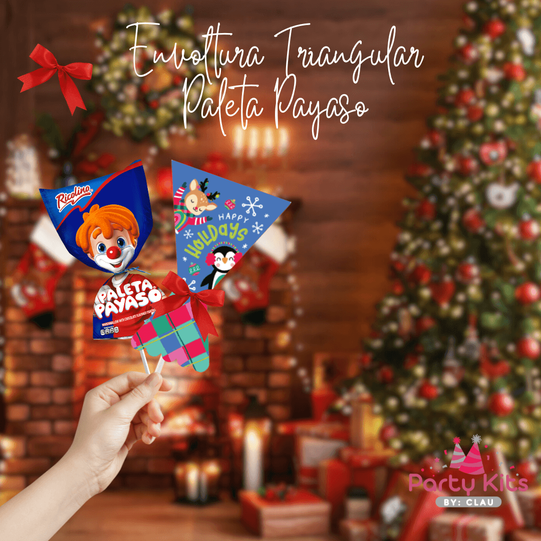Envoltura Navideña para paleta payaso Mini