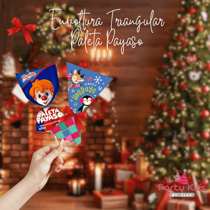 Envoltura Navideña para paleta payaso Mini