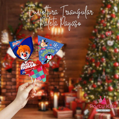 Envoltura Navideña para paleta payaso Mini