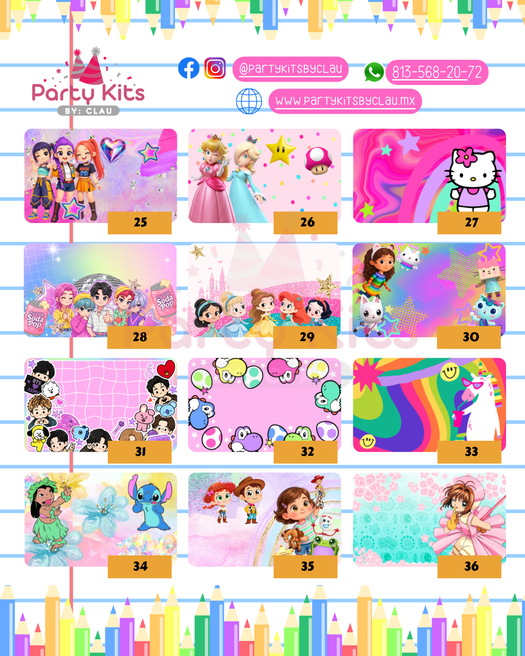 STICKERS ESCOLARES NIÑAS