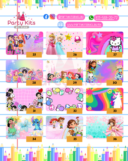 STICKERS ESCOLARES NIÑAS