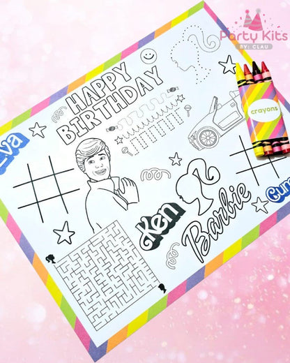 Tapete de actividades con crayones