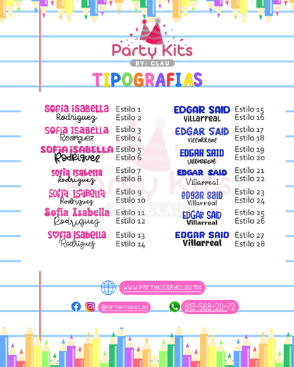TIPOGRAFIAS STICKERS ESCOLARES