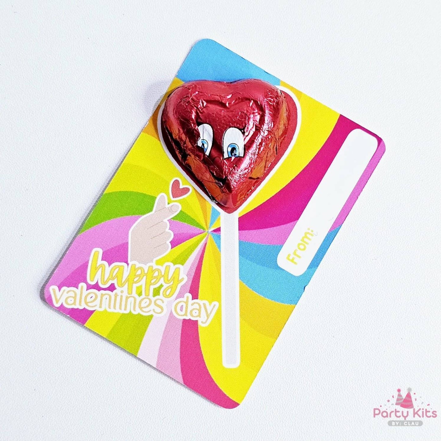 Planilla digital imprimible para tarjetas rectangulares porta chocolate San Valentín